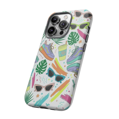 Tough Cases — Colorful Retro Sneakers & Sunglasses Phone Case