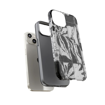 Monochrome Tile Floral Tough Phone Case