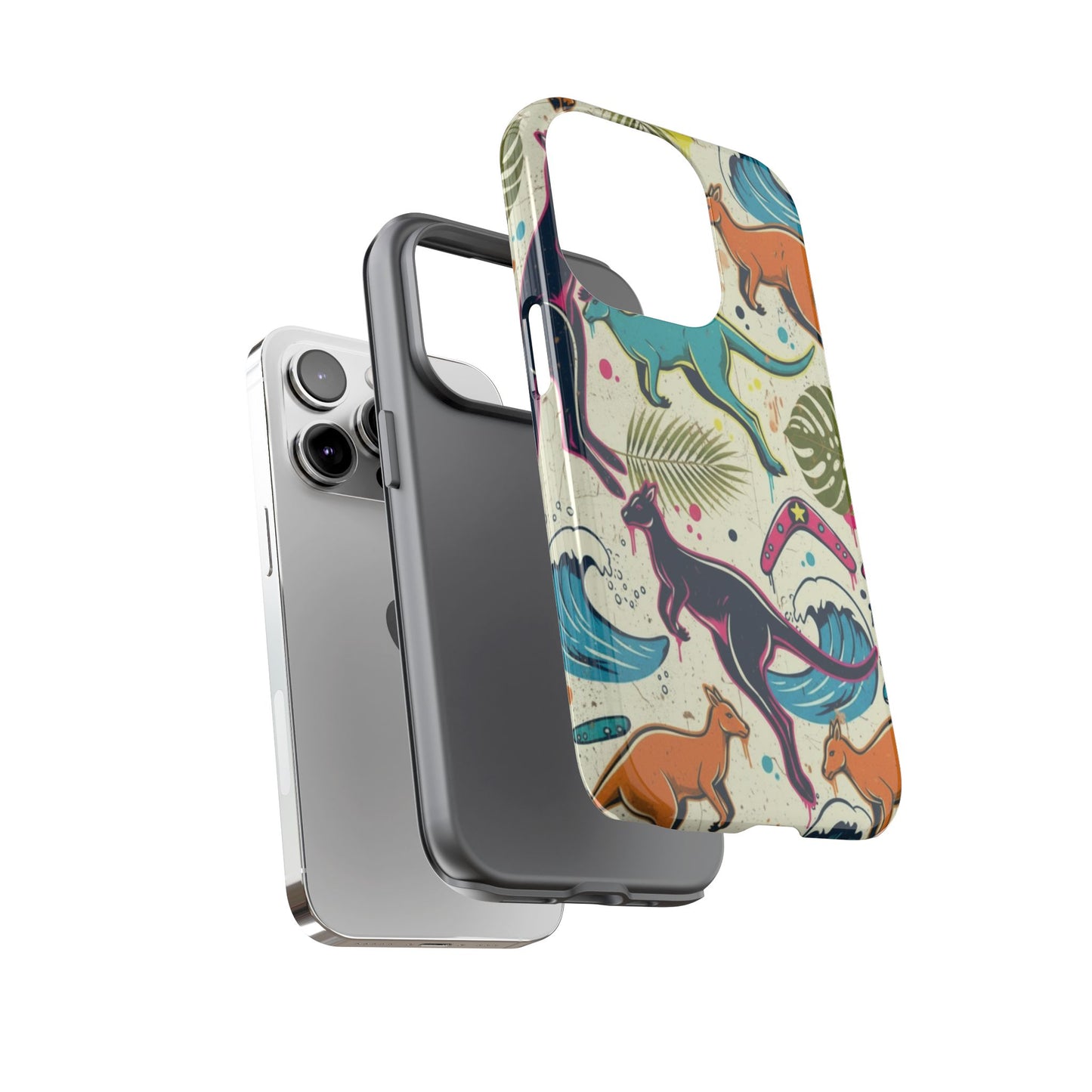 Tough Cases — Colorful Surfing Kangaroo Phone Case