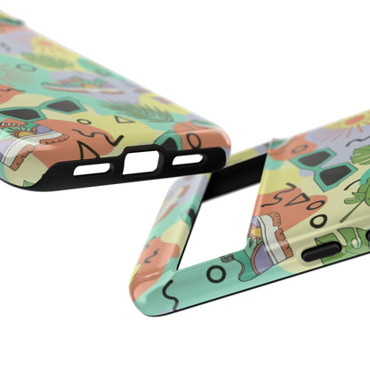 Tropical Summer Phone Case — Retro Sunglasses, Sneakers & Palm Pattern