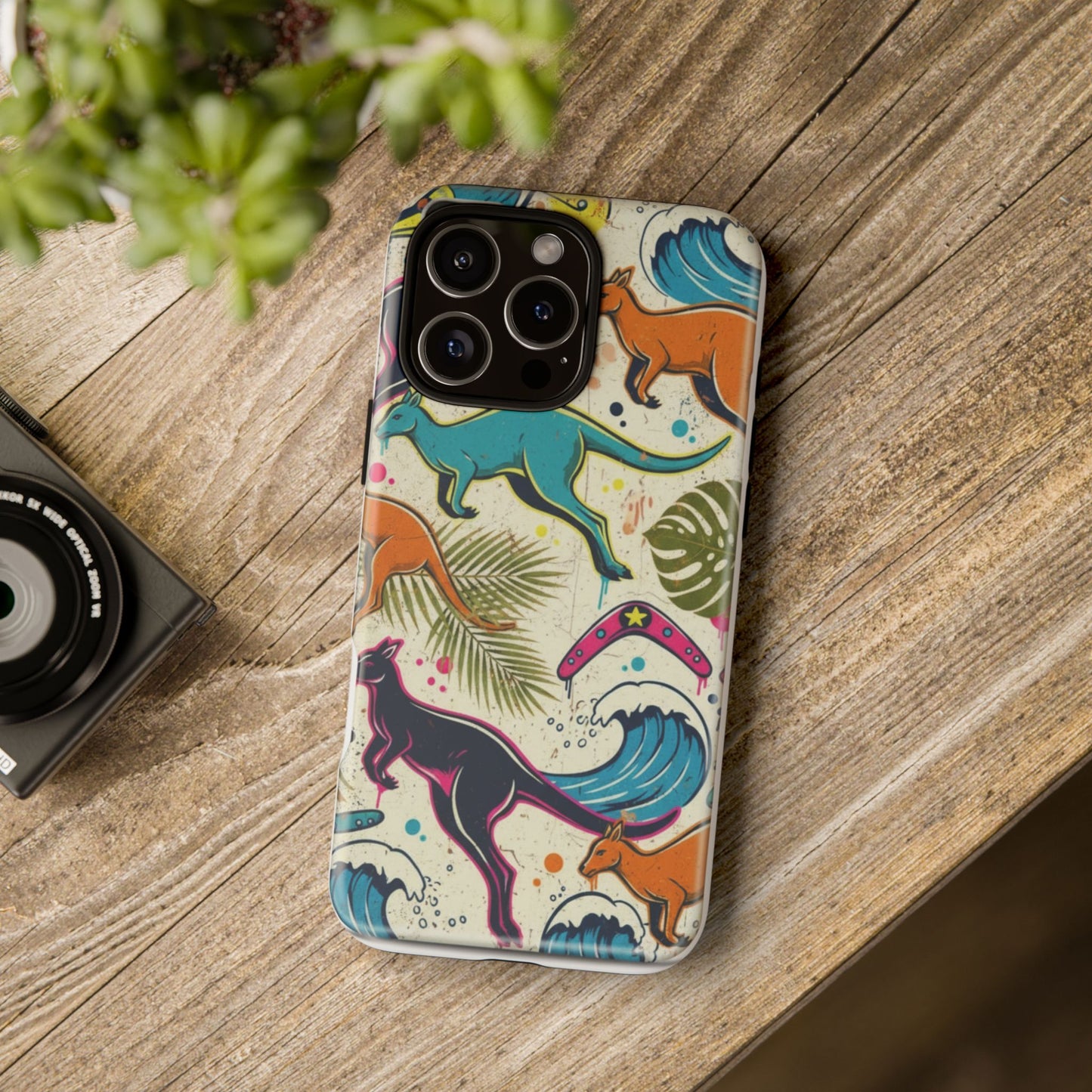 Tough Cases — Colorful Surfing Kangaroo Phone Case
