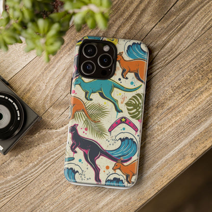 Tough Cases — Colorful Surfing Kangaroo Phone Case