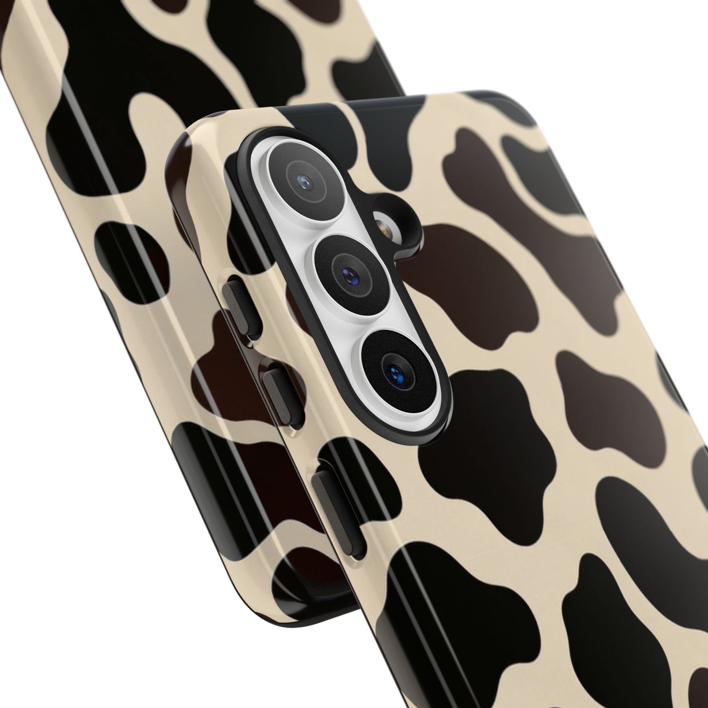 Cow Print Phone Case — Black & Cream Protective  Case