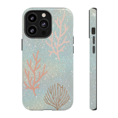 Seafoam Sparkle Phone Case – Coral & Seashell Tough Case
