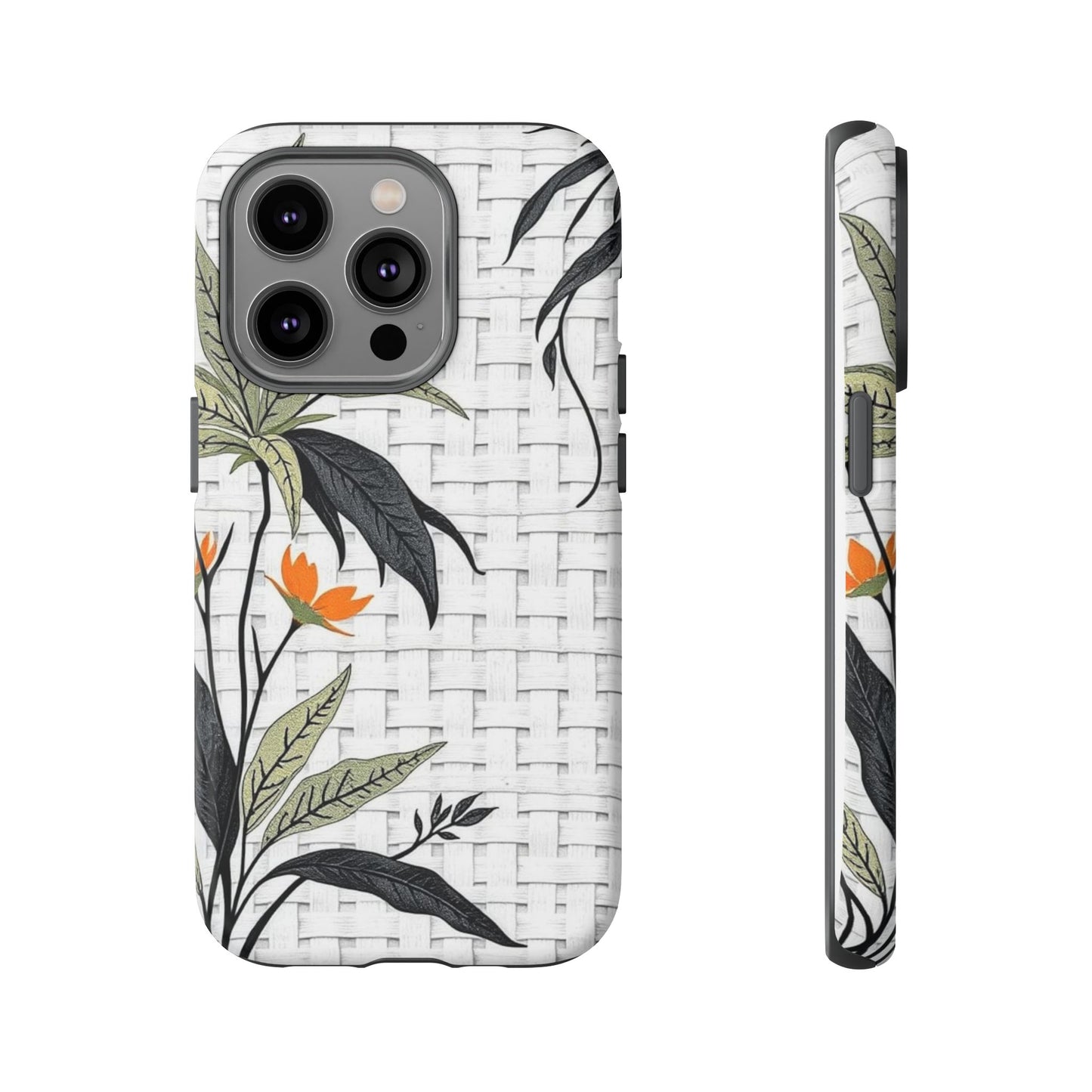 Floral Woven Tough Phone Case — Protective Botanical iPhone Cover