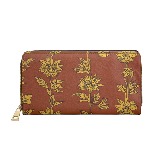 Women's Vegan Wildflower Wallet - Everyday Zipper Wallet
