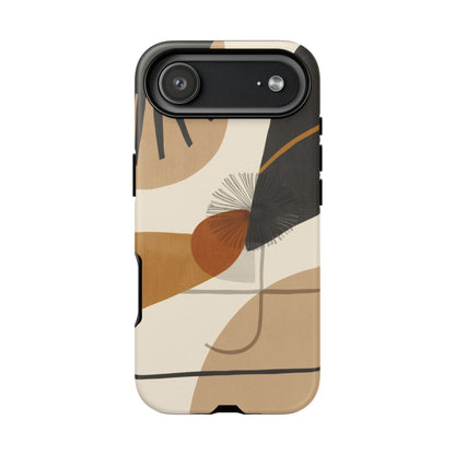 Abstract Earth Tone Phone Case — Mid-Century Minimalist Tough Case