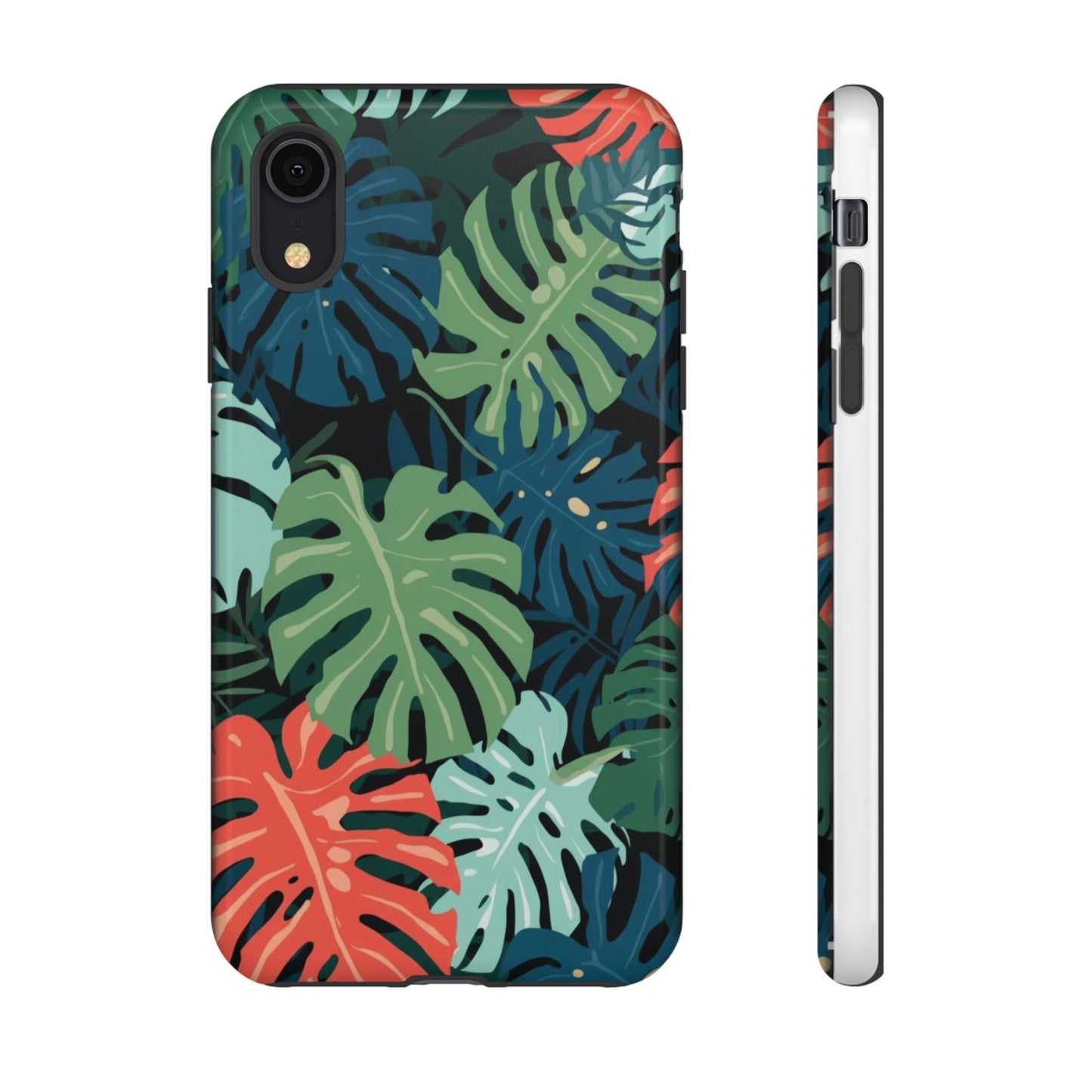 Tropical Monstera Phone Case — Colorful Leaf Protective Tough Case