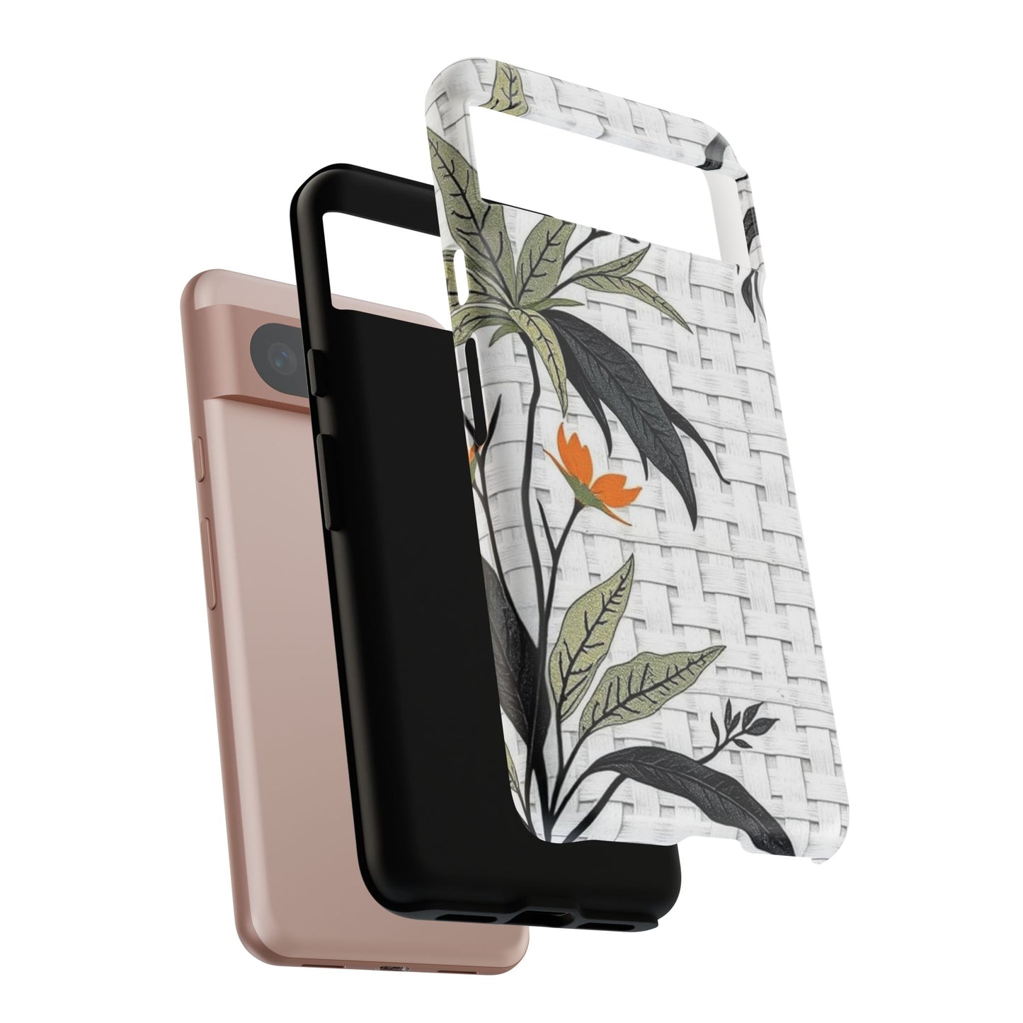Floral Woven Tough Phone Case — Protective Botanical iPhone Cover