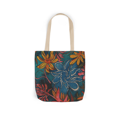 Floral Canvas Tote Bag — Vibrant Flower Print