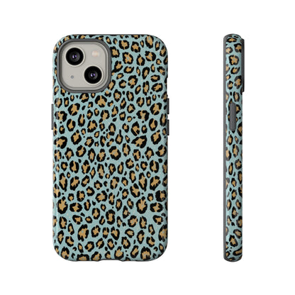 Leopard Print Tough Phone Case - Blue Cheetah Protective Cover