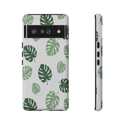 Monstera Leaf Phone Case — Tropical Green Pattern Tough Case