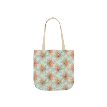 Tie-Dye Floral Canvas Tote Bag — Boho Pastel Market Tote