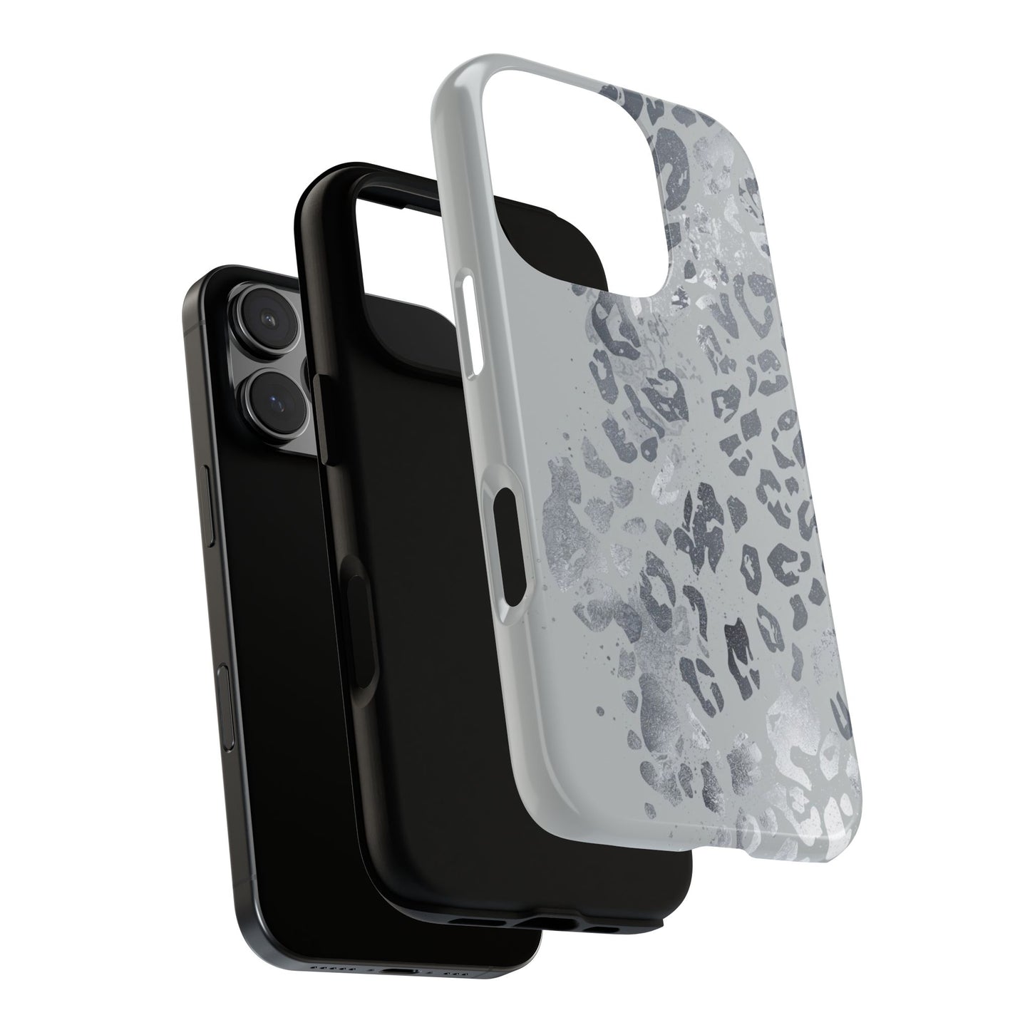 Gray Leopard Print Tough Phone Case