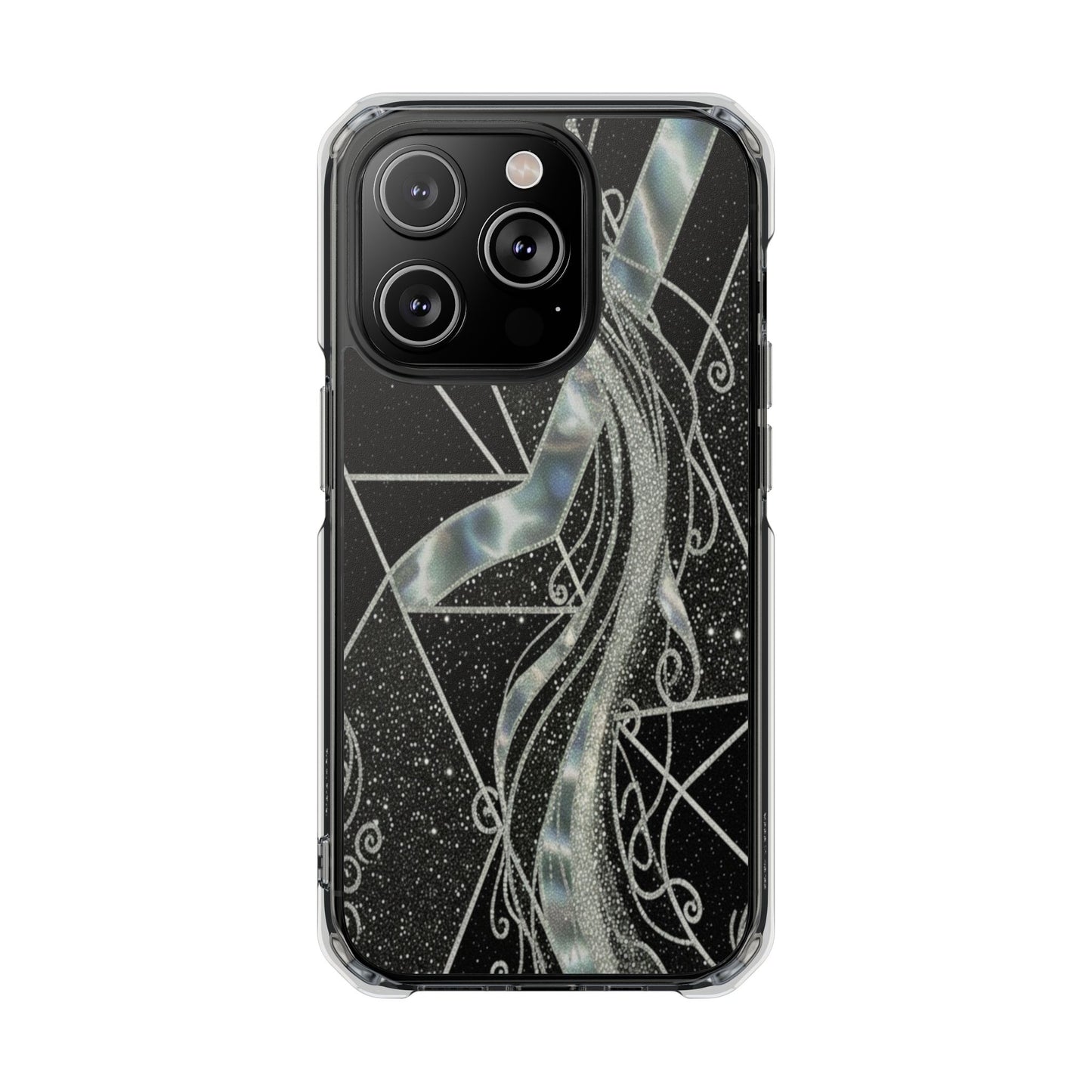 Clear Magnetic Impact Phone Case — Iridescent Geometric Design