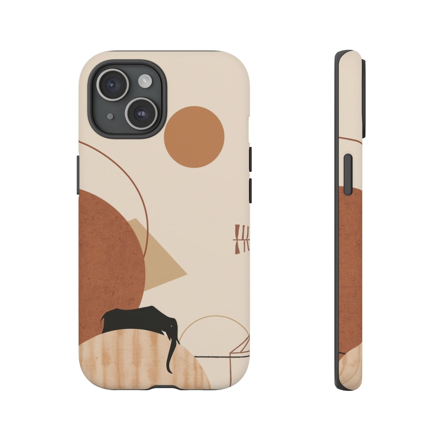 Abstract Earth Tones Phone Case — Minimal Geometric Design