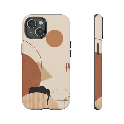 Abstract Earth Tones Phone Case — Minimal Geometric Design