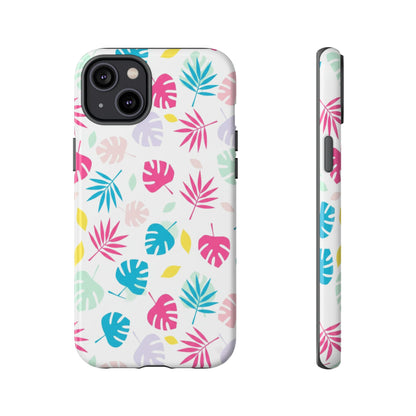 Tropical Leaf Phone Case — Colorful Pastel Monstera & Palm iPhone Case