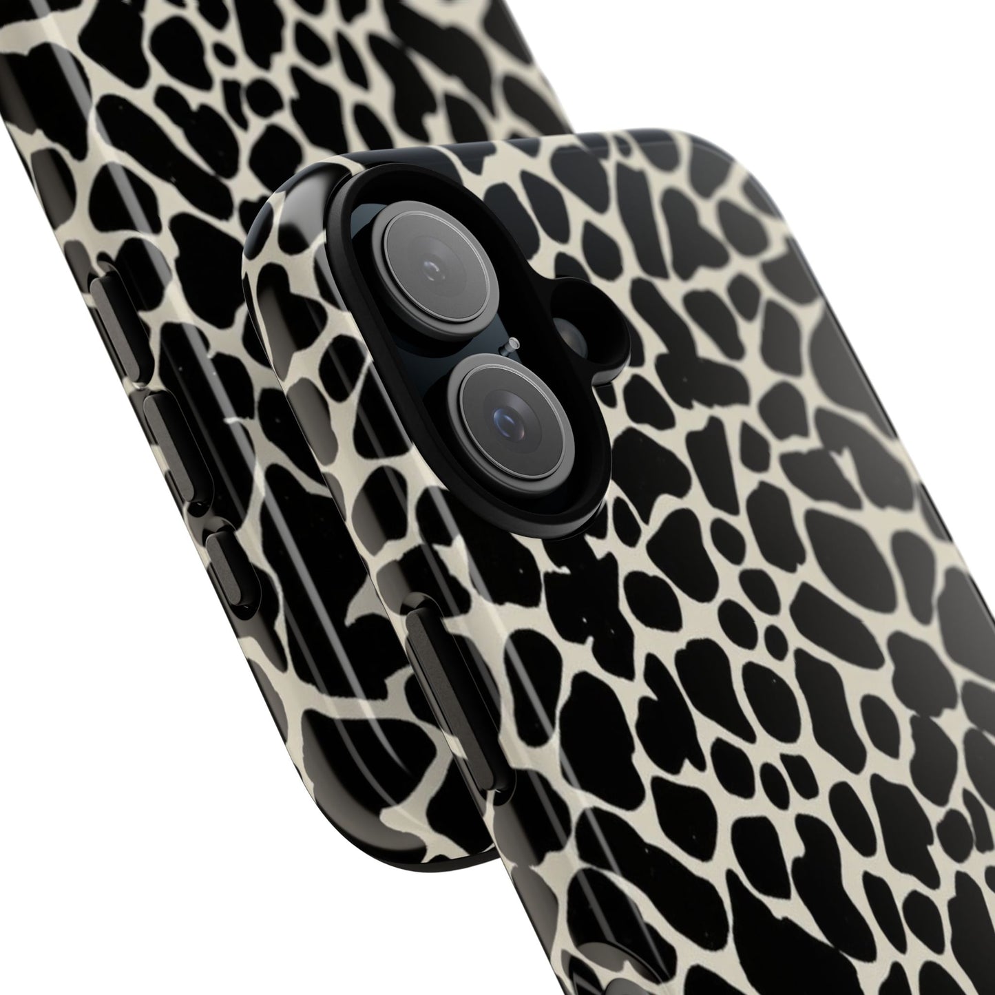 Black and White Cowhide Phone Case — Protective Tough Case
