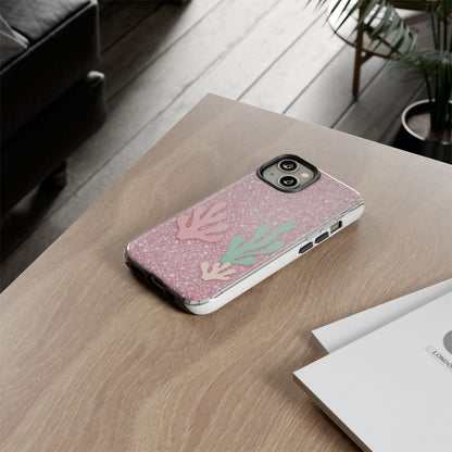Pink Glitter Seaweed Tough Case - Sparkle Protective Phone Cover