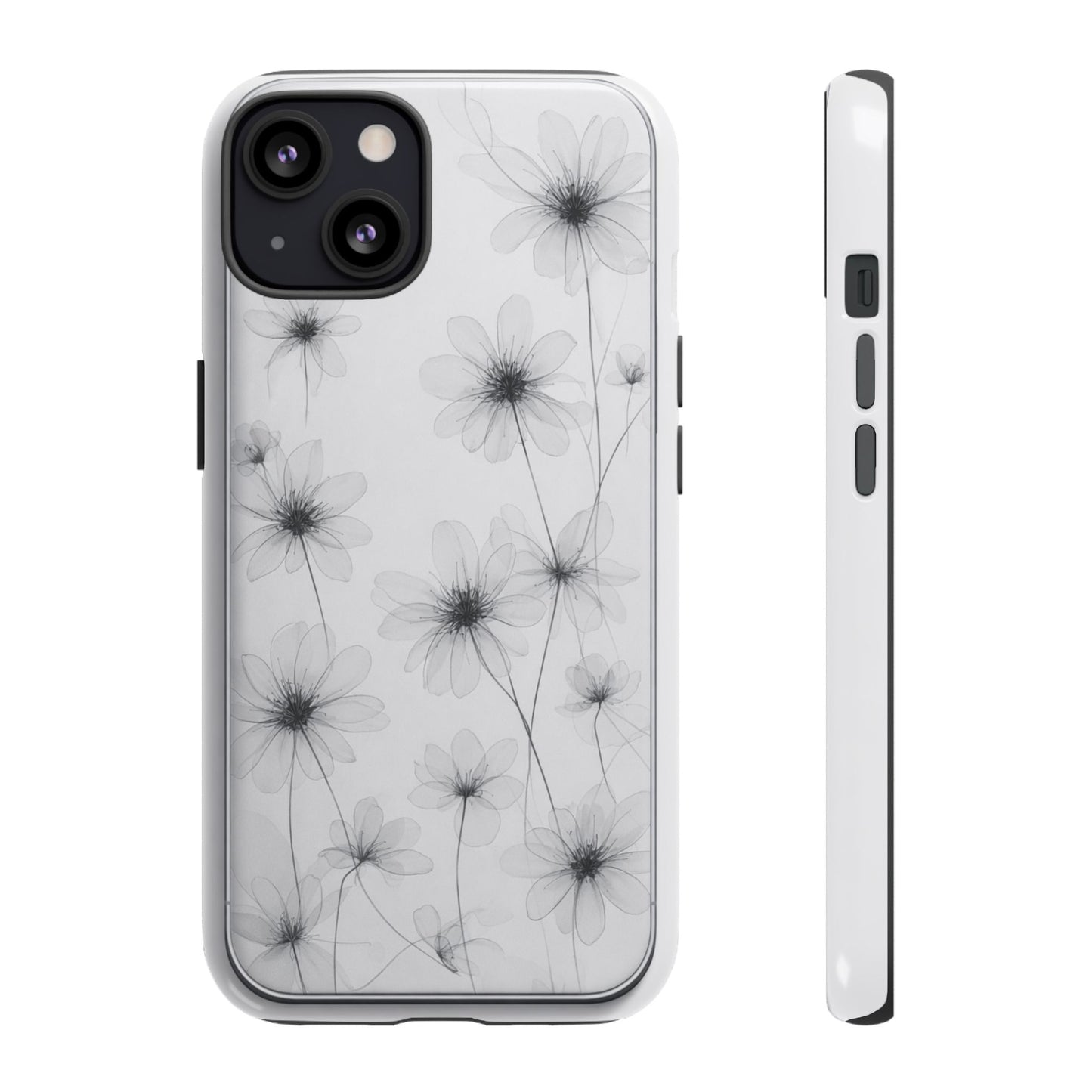 Tough Case — Black & White Floral Tough Phone Case