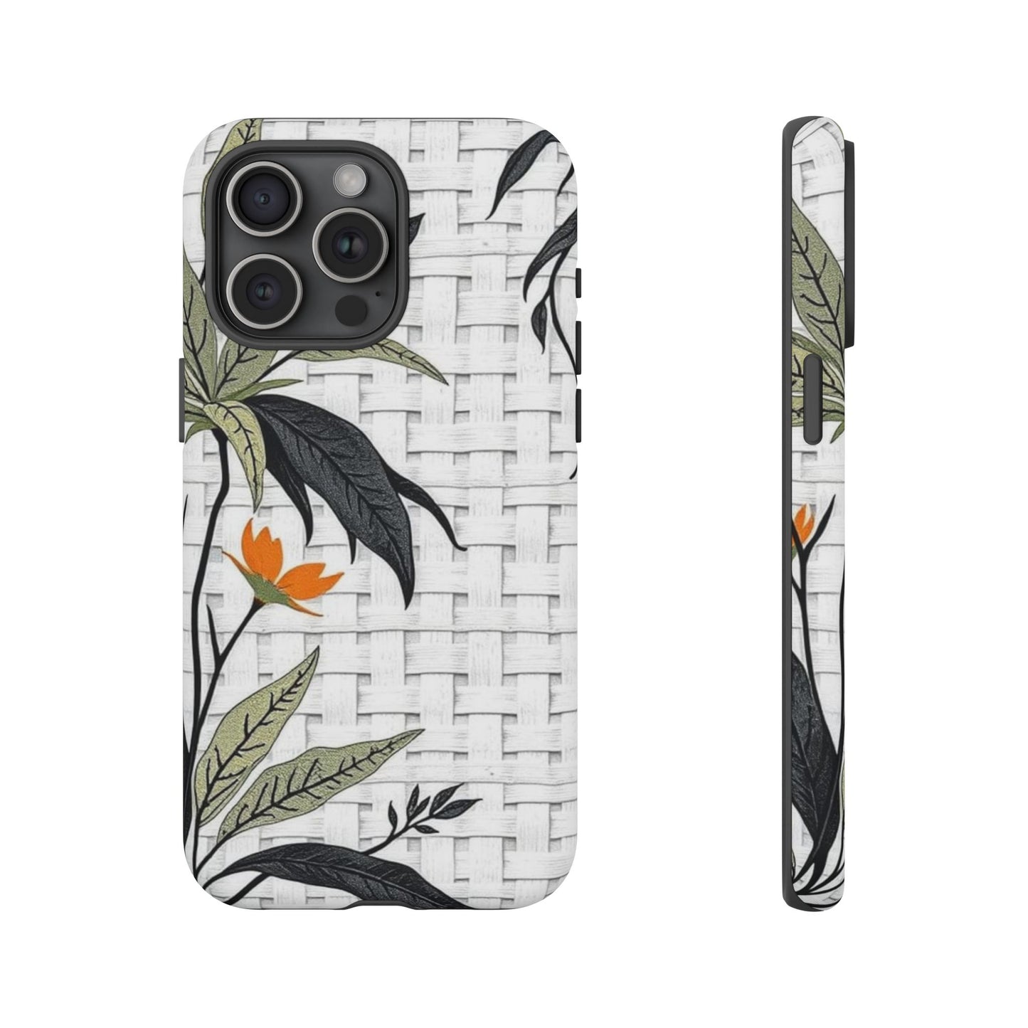 Floral Woven Tough Phone Case — Protective Botanical iPhone Cover
