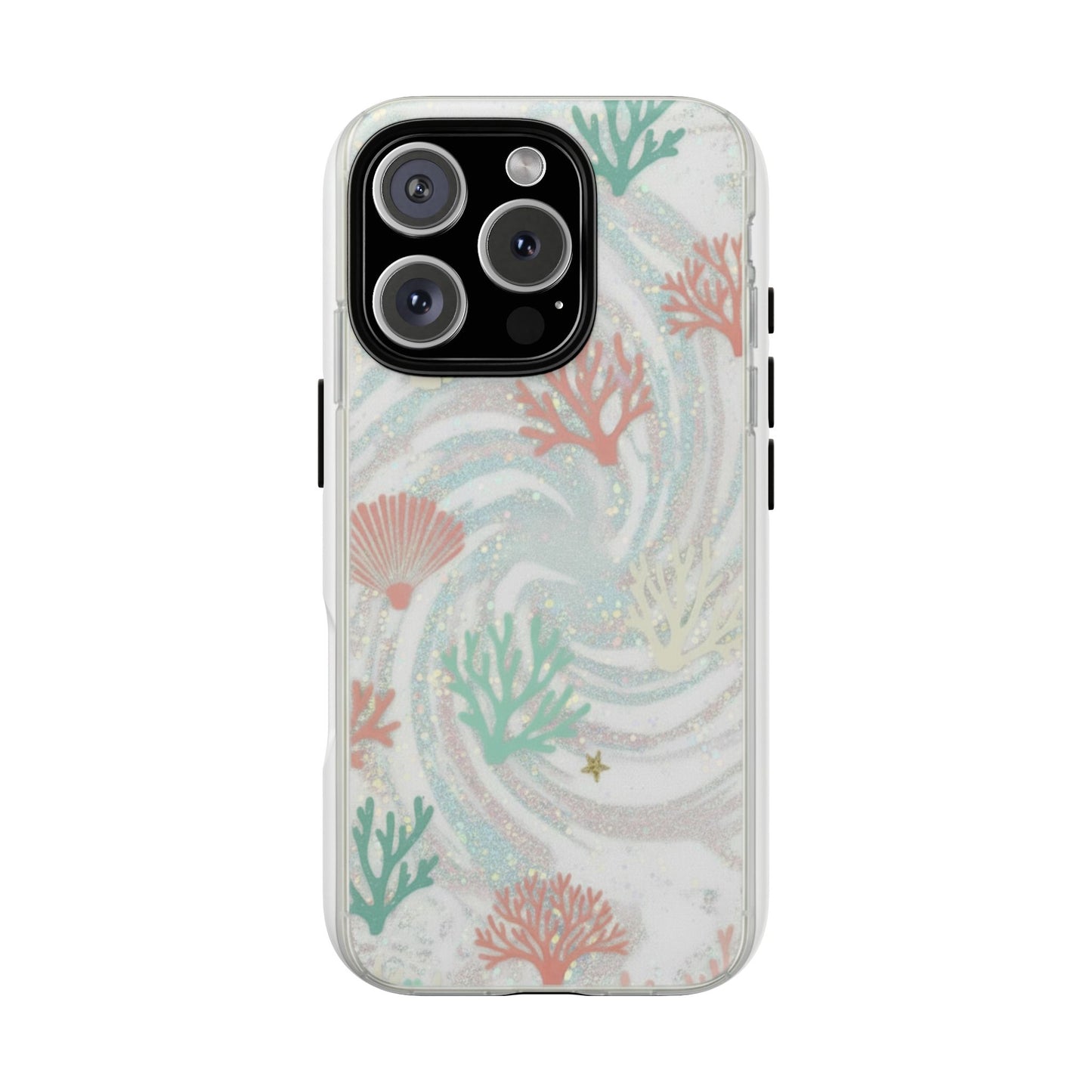 Seafoam Coral Tough Phone Case - Pastel Ocean Wave Design