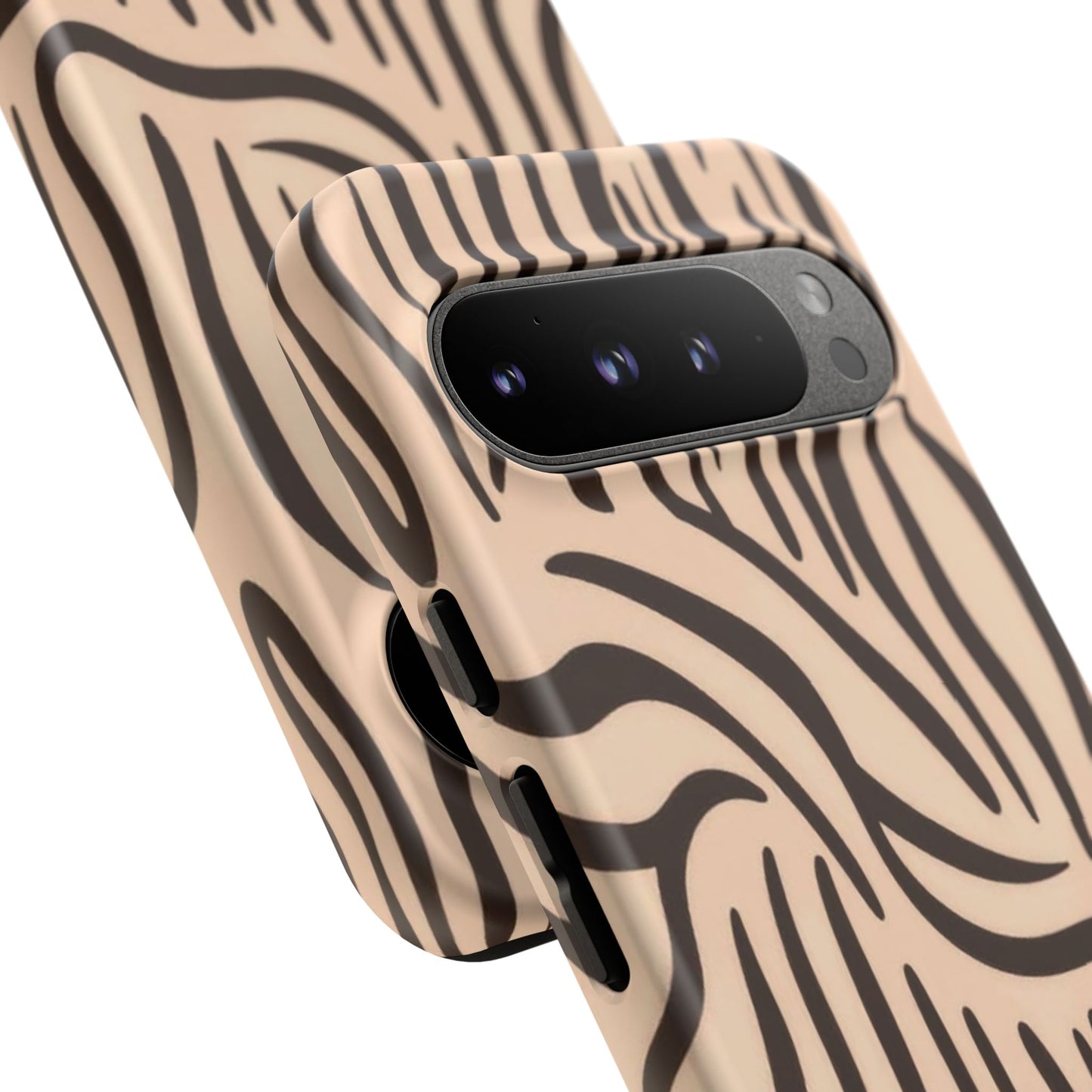 Zebra Stripe Tough Phone Case – Neutral Animal Print Protective Cover