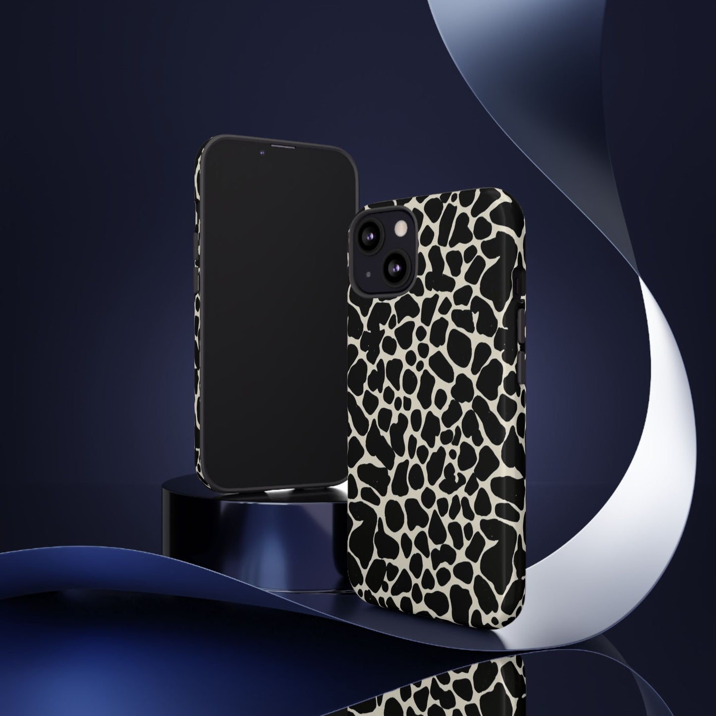 Black and White Cowhide Phone Case — Protective Tough Case