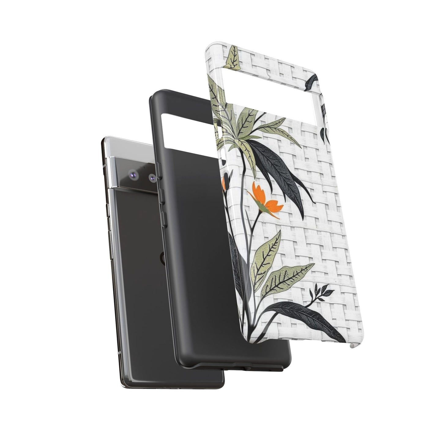 Floral Woven Tough Phone Case — Protective Botanical iPhone Cover