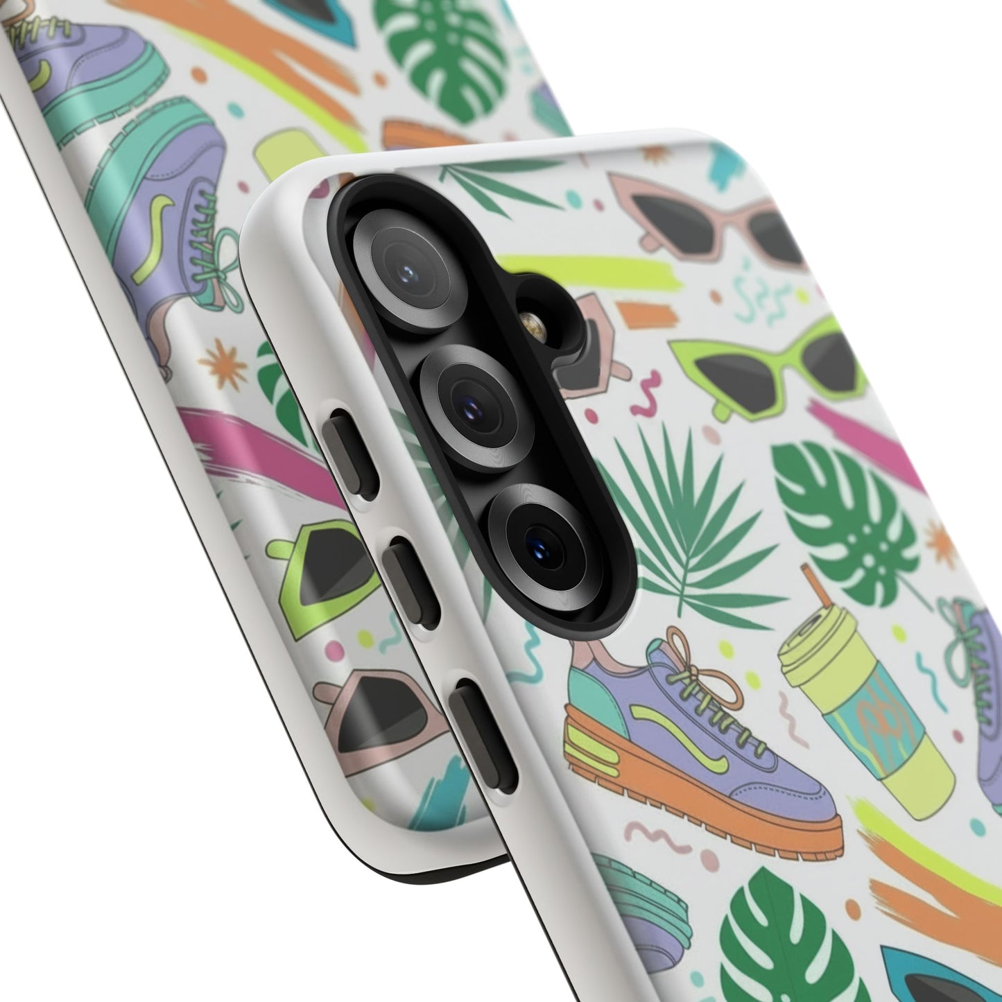 Tough Cases — Colorful Retro Sneakers & Sunglasses Phone Case