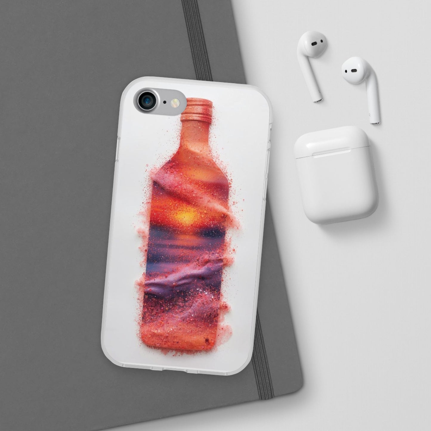 Galaxy Bottle Phone Case — Abstract Cosmic Beverage Design Flexible Case