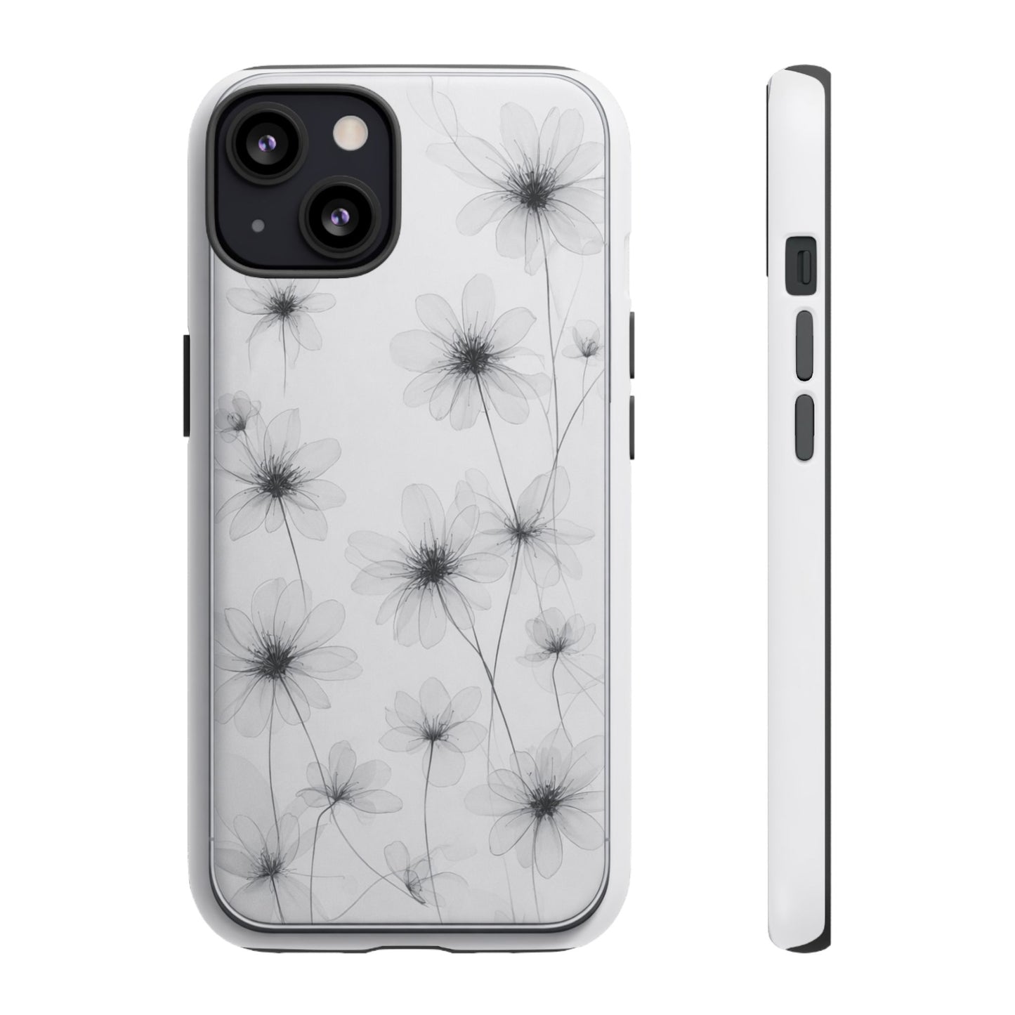 Tough Case — Black & White Floral Tough Phone Case