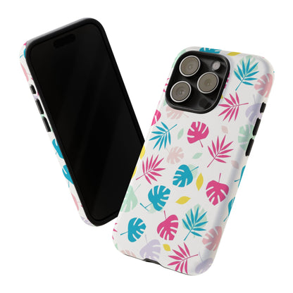 Tropical Leaf Phone Case — Colorful Pastel Monstera & Palm iPhone Case