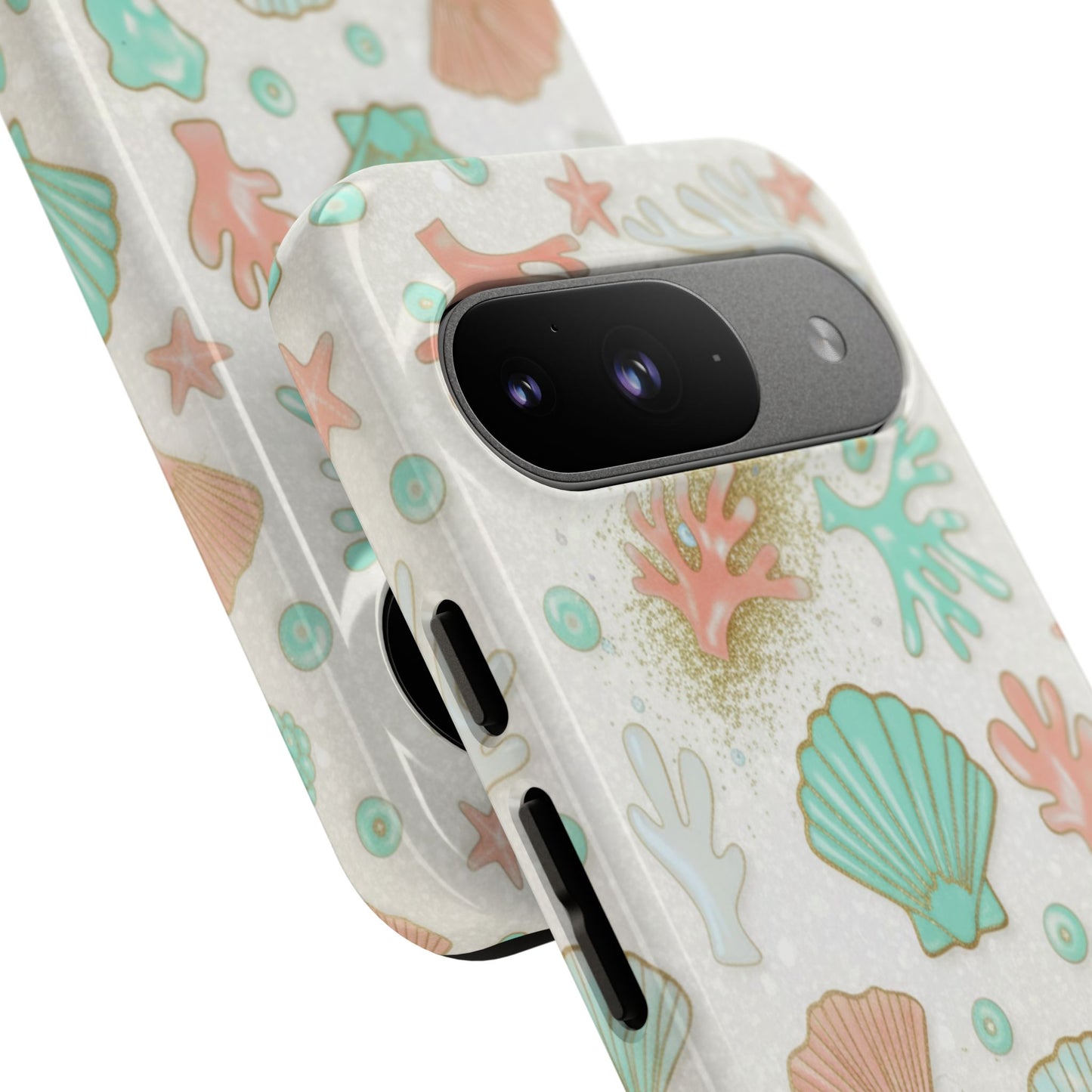 Seashell Coral Phone Case — Pastel Beach Shells Protective Tough Case