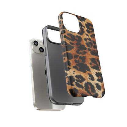 Leopard Print Tough Phone Case – Rugged Protective iPhone Cover