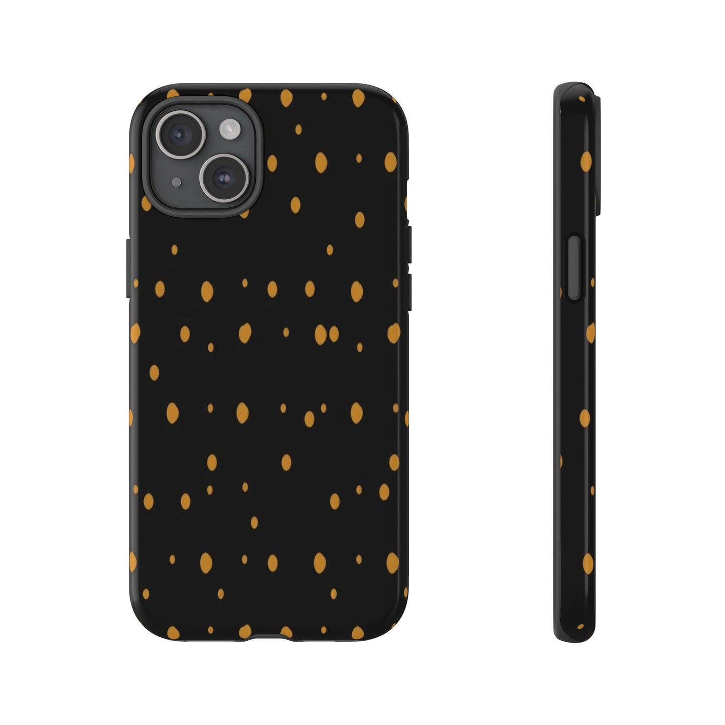 Black & Gold Dot Tough Phone Case — Protective Sparkle Pattern