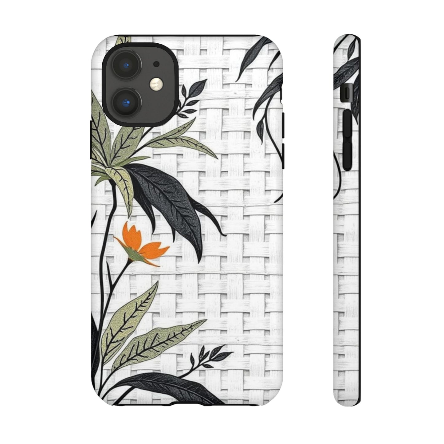 Floral Woven Tough Phone Case — Protective Botanical iPhone Cover