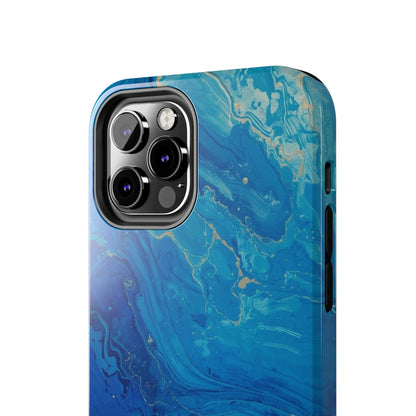 Blue Ocean Pebble Tough Phone Case — Protective Artistic Marble Design