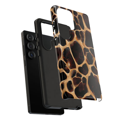 Phone Case — Brown Leather Dot Texture Rugged Protective Cover