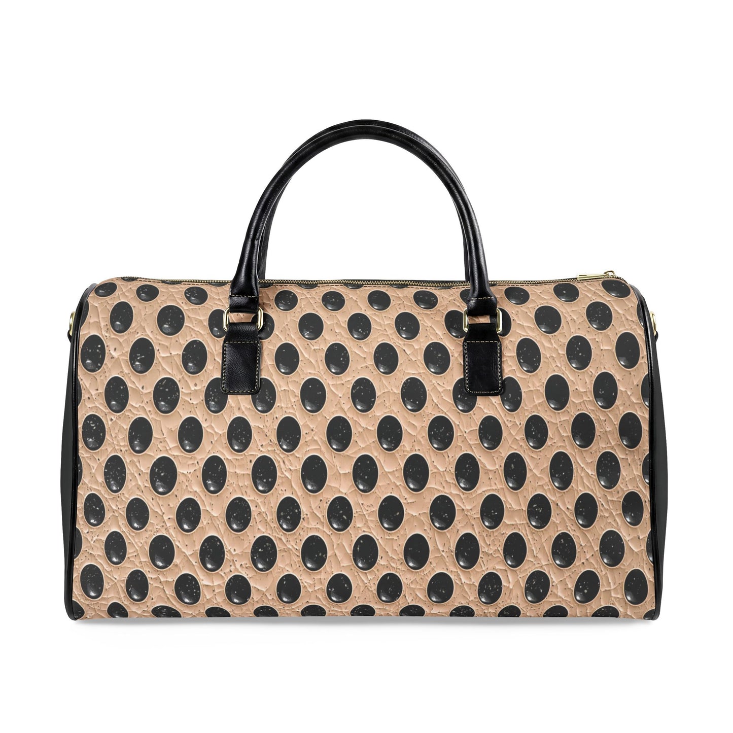 Polka Dot Faux Leather Weekender Bag