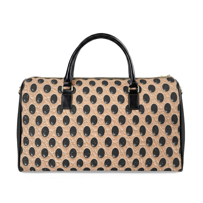 Polka Dot Faux Leather Weekender Bag
