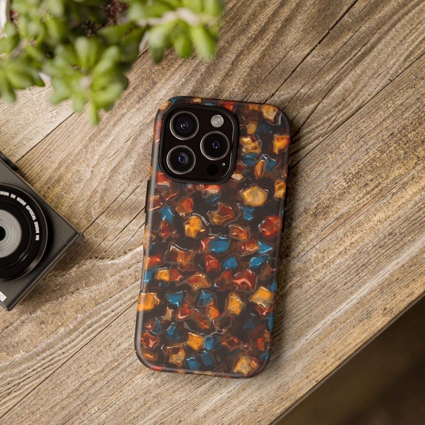 Phone Case - Amber Tortoiseshell Mosaic Protective Cover