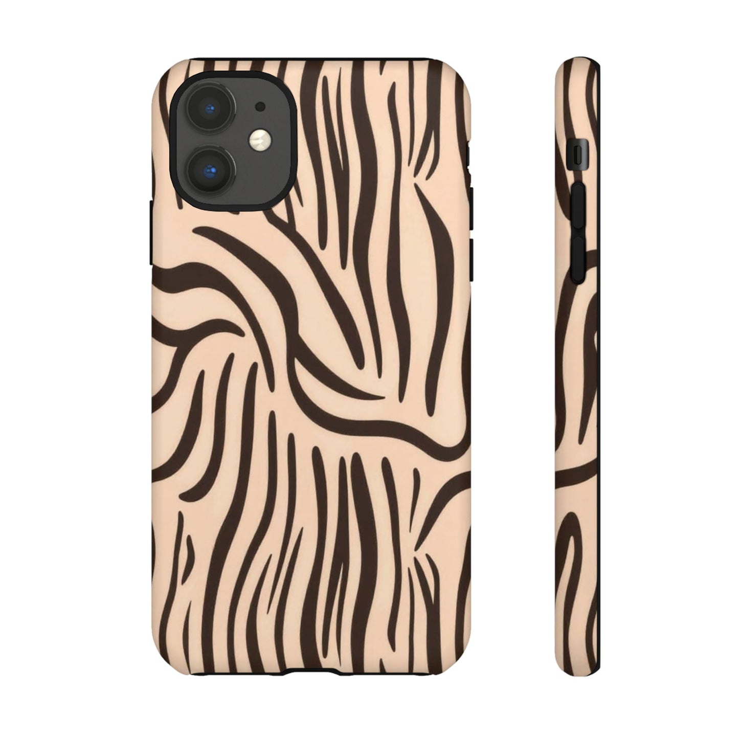 Zebra Stripe Tough Phone Case – Neutral Animal Print Protective Cover