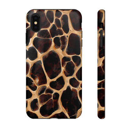 Phone Case — Brown Leather Dot Texture Rugged Protective Cover