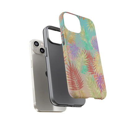 Tropical Palm Leaf Tough Phone Case – Colorful Pastel Botanical Protection