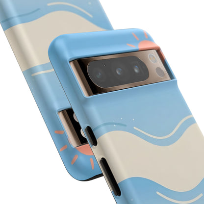 Beach Waves Tough Phone Case — Summer Sun & Seashell Protective Cover