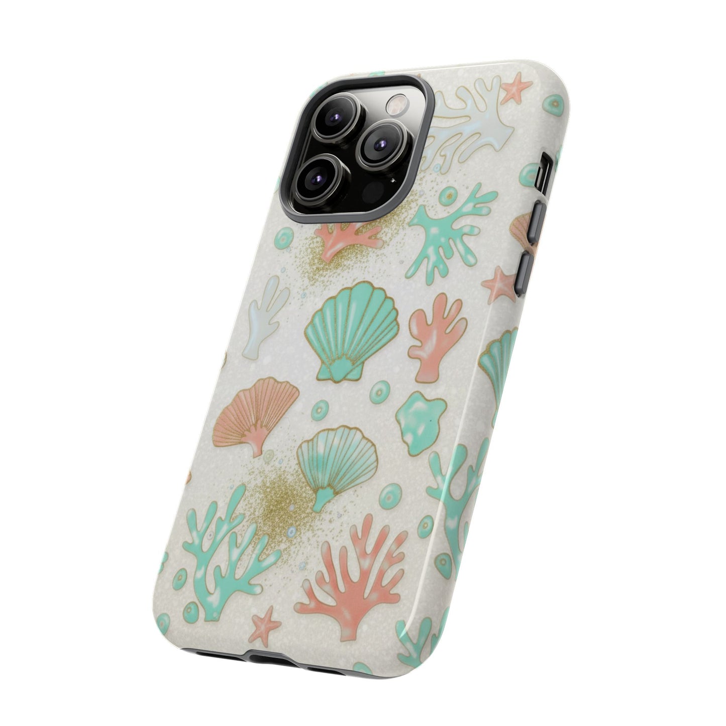 Seashell Coral Phone Case — Pastel Beach Shells Protective Tough Case