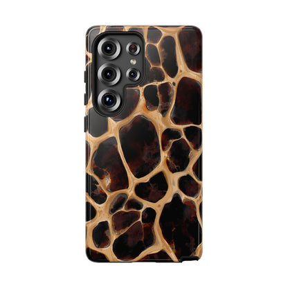 Phone Case — Brown Leather Dot Texture Rugged Protective Cover