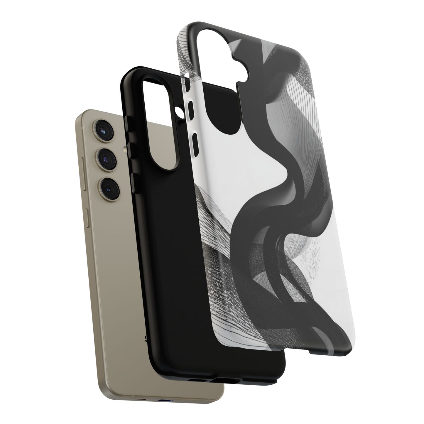 Phone Case — Monochrome Abstract Protective Cover